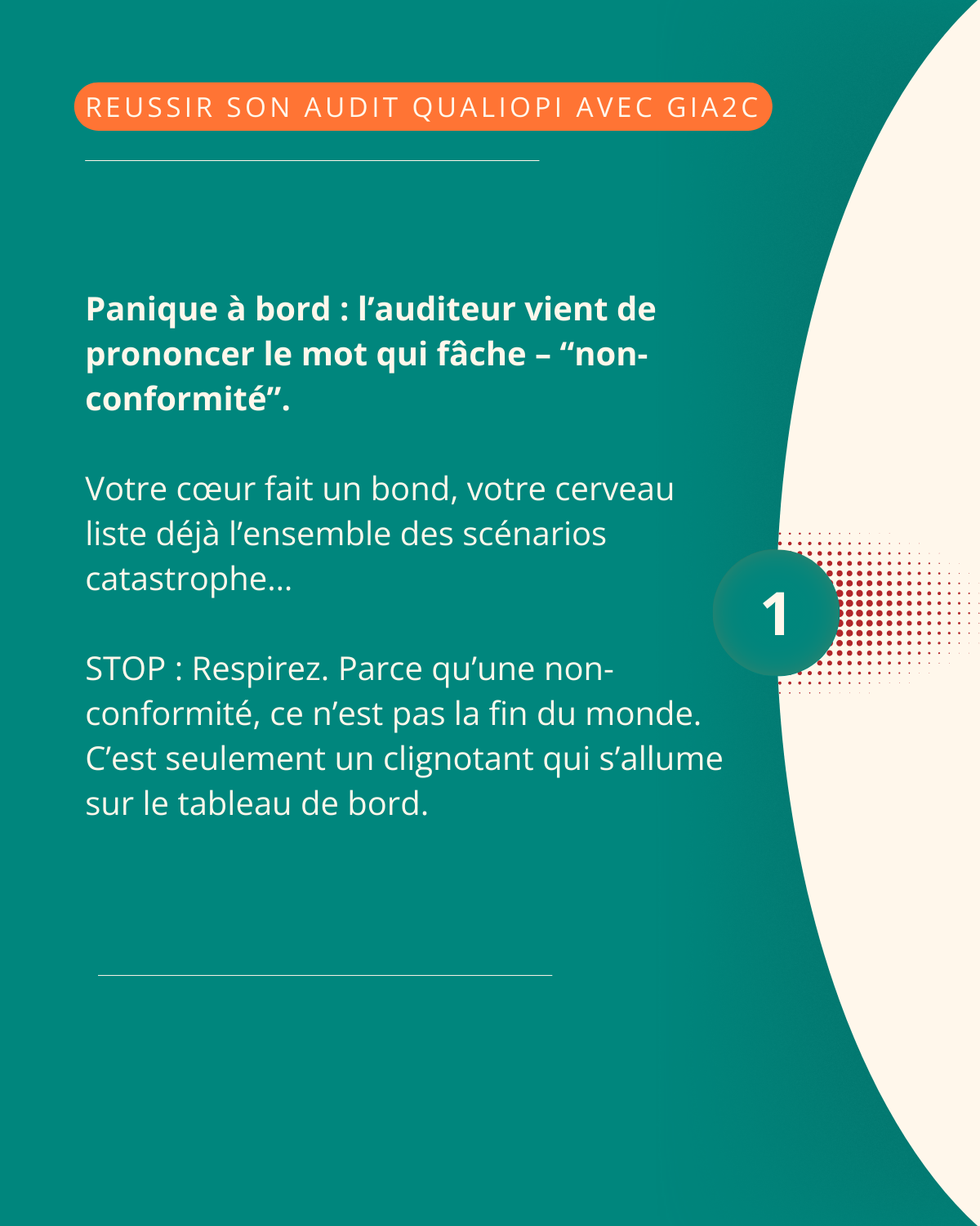 Oups. On a été audités. On a eu une  non-conformité