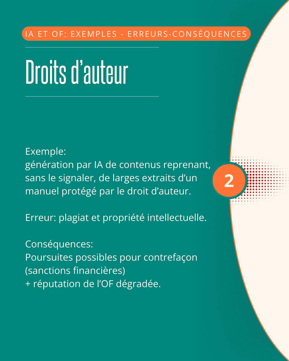 IA et OF:  exemples d’usages, d’erreurs possibles et conséquences 