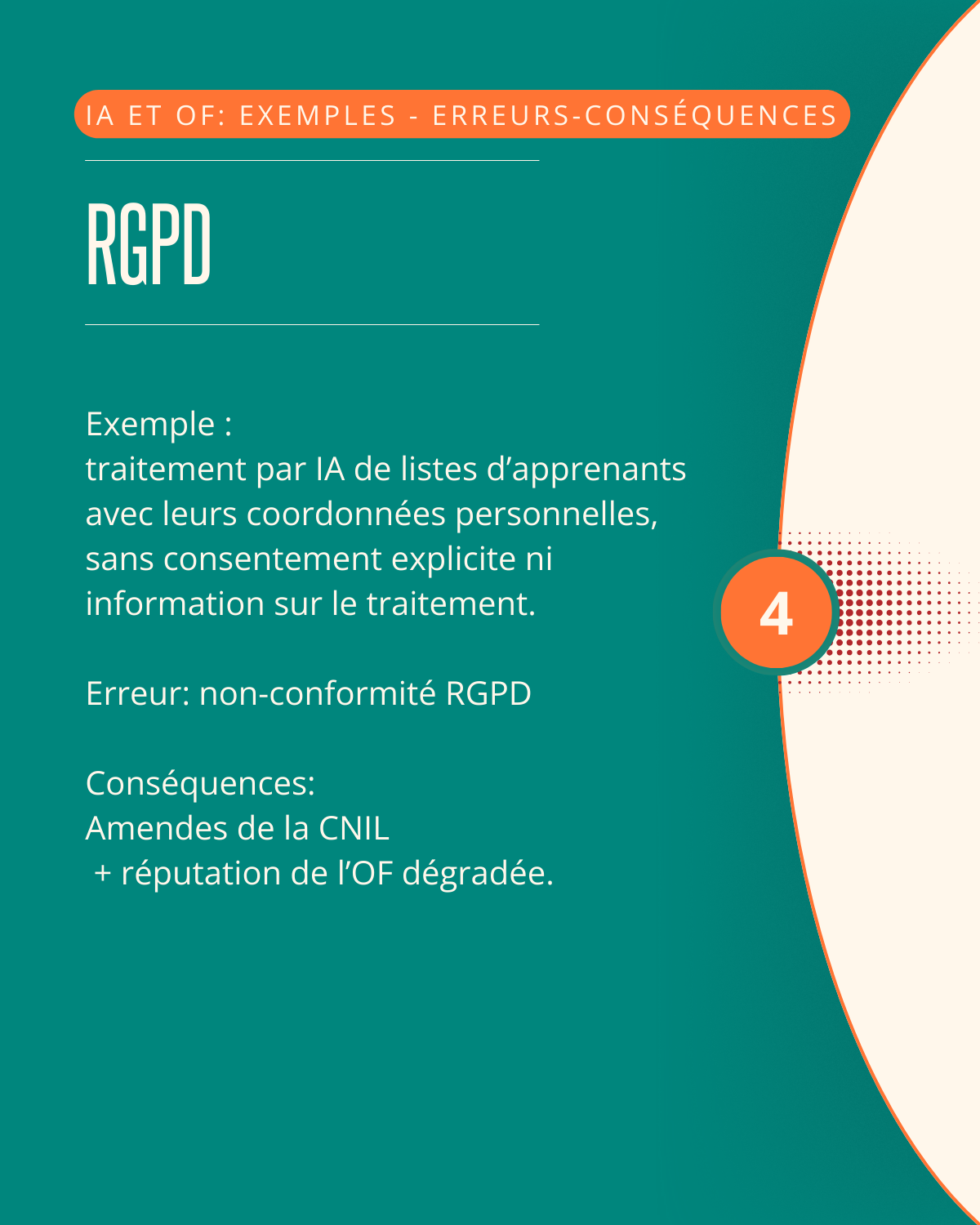 IA et OF:  exemples d’usages, d’erreurs possibles et conséquences 