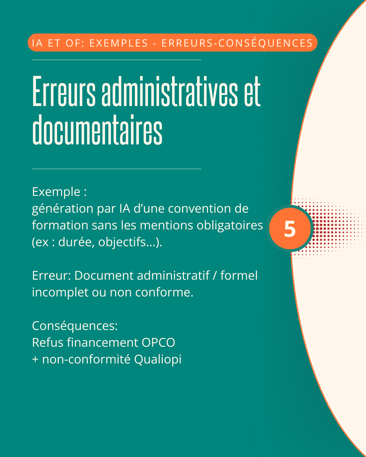 IA et OF:  exemples d’usages, d’erreurs possibles et conséquences 